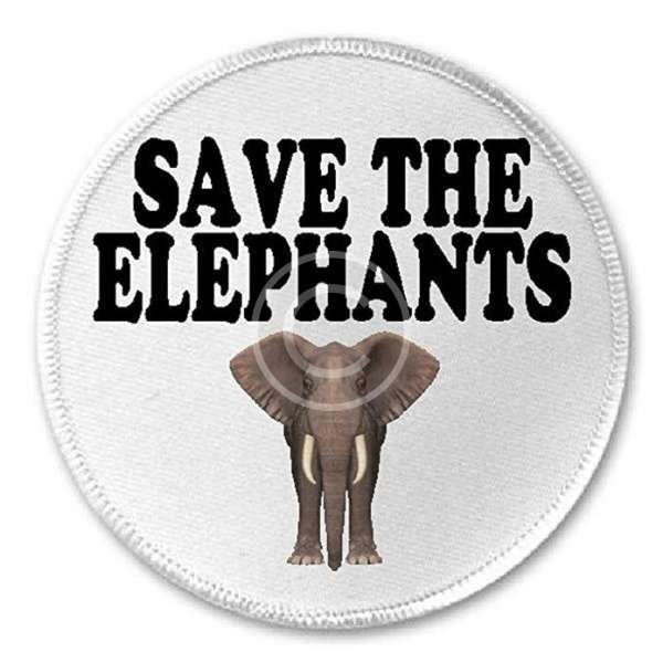 Save the Elephants Iron on Patch